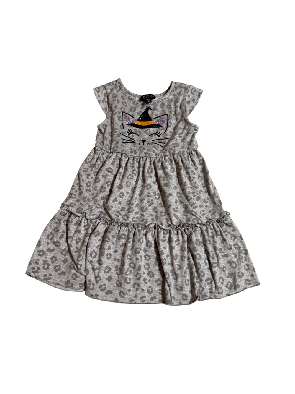 Lilt Halloween Cat Witch Face Leopard Dress Girls Size 4T